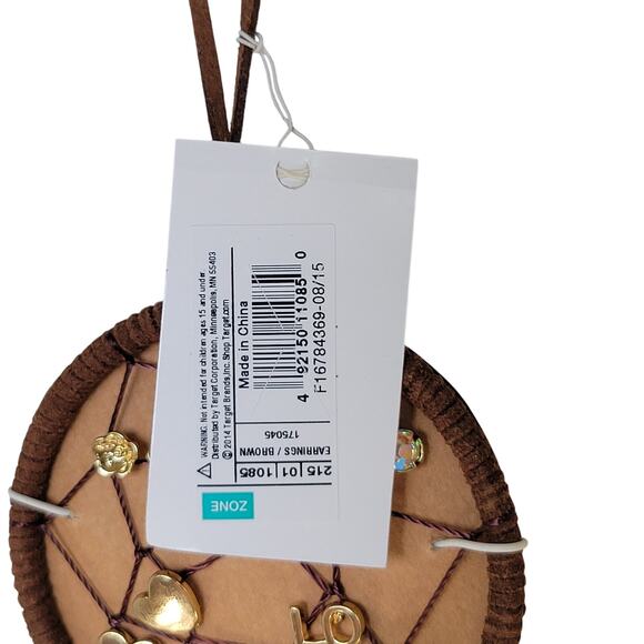 Charlotte Dreamcatcher Earring Set Gold Tone LOVE Hearts Studs & Dangles Boho - Picture 3 of 10